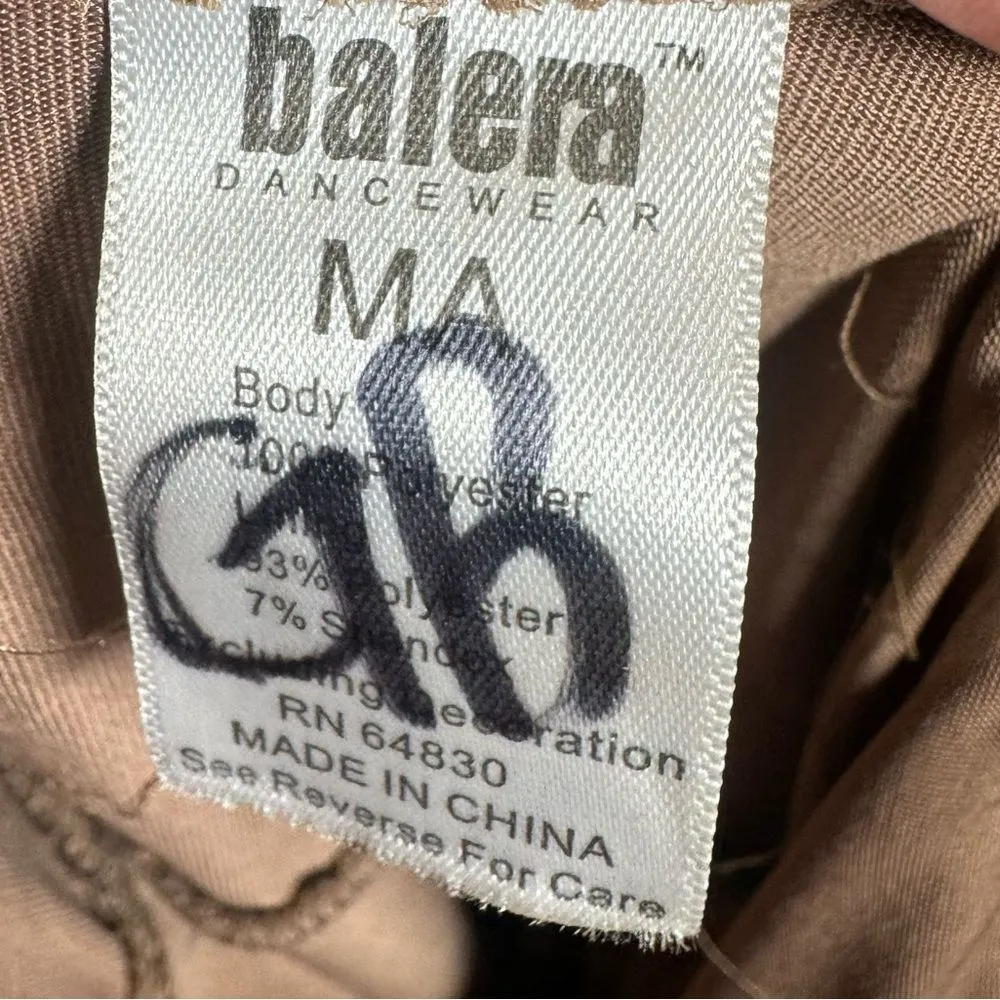 mocha ruffle pleated mini dress with bodysuit size medium - Image 5