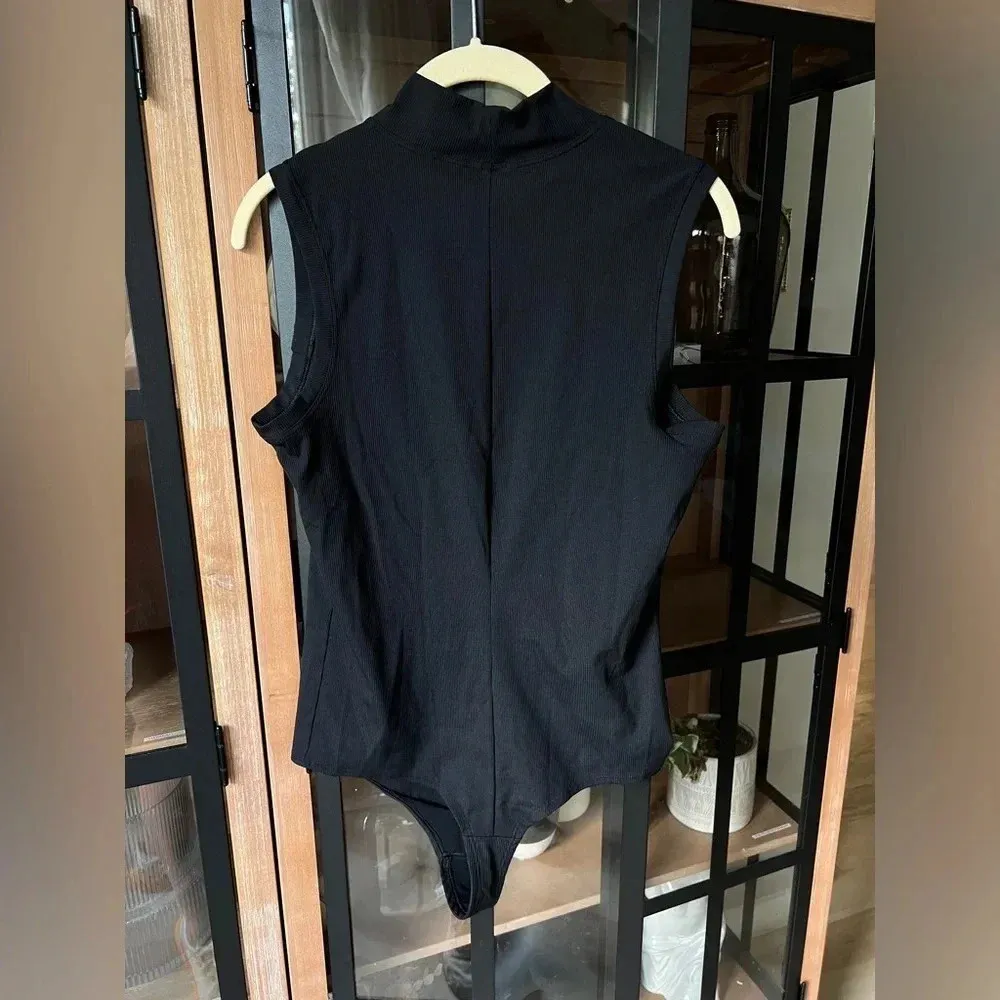 SPANX Suit Yourself Ribbed Mock Neck Bodysuit shapewear sleeveless tank top - Image 4