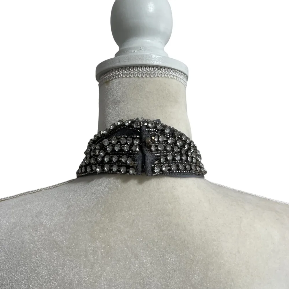 NEW NWT ASOS Design Halter Crystal Embellished Fringe Dress In Silver - Image 10