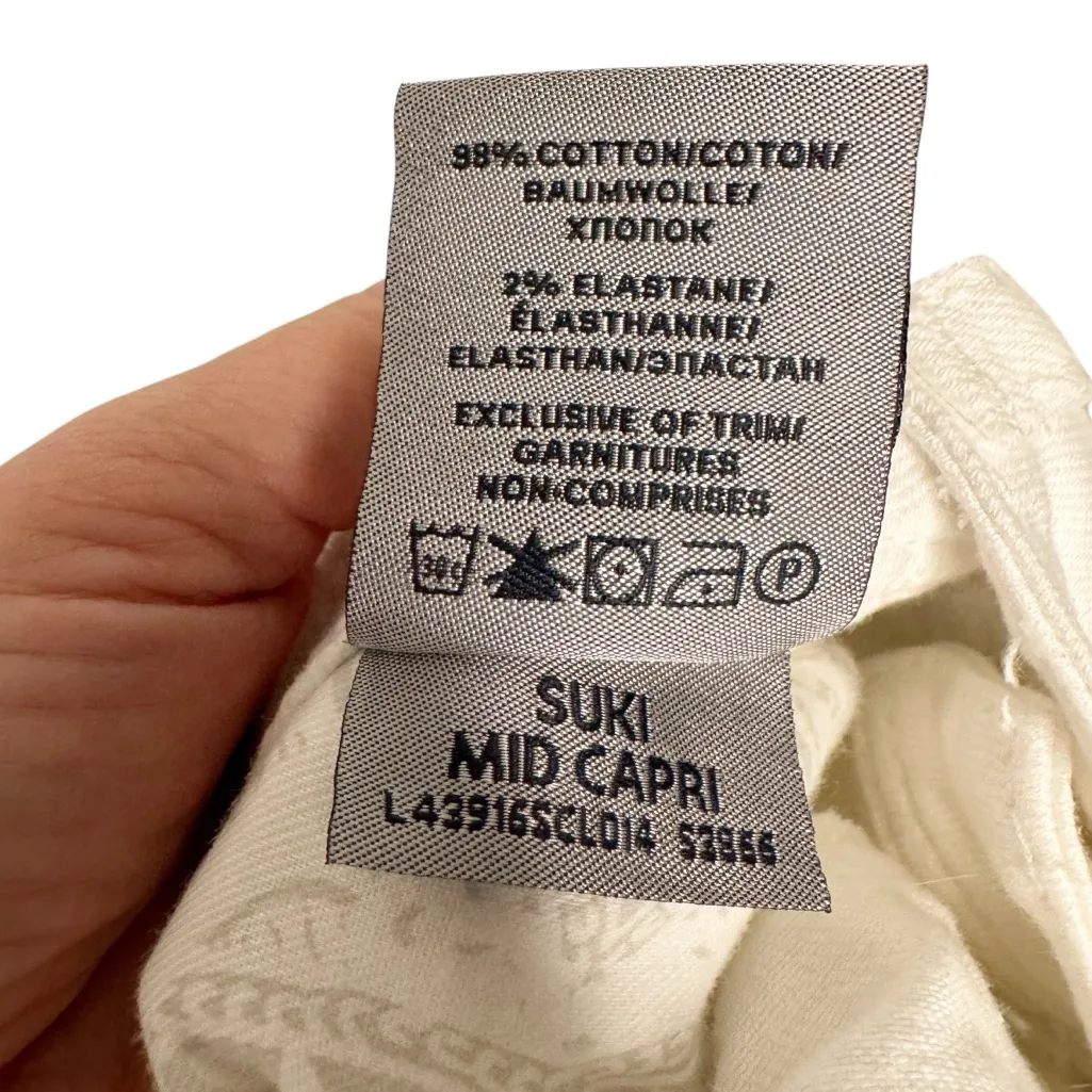 SILVER WHITE CROPPED SUKI MID-RISE STRAIGHT LEG JEANS SZ 29/8 - Image 9