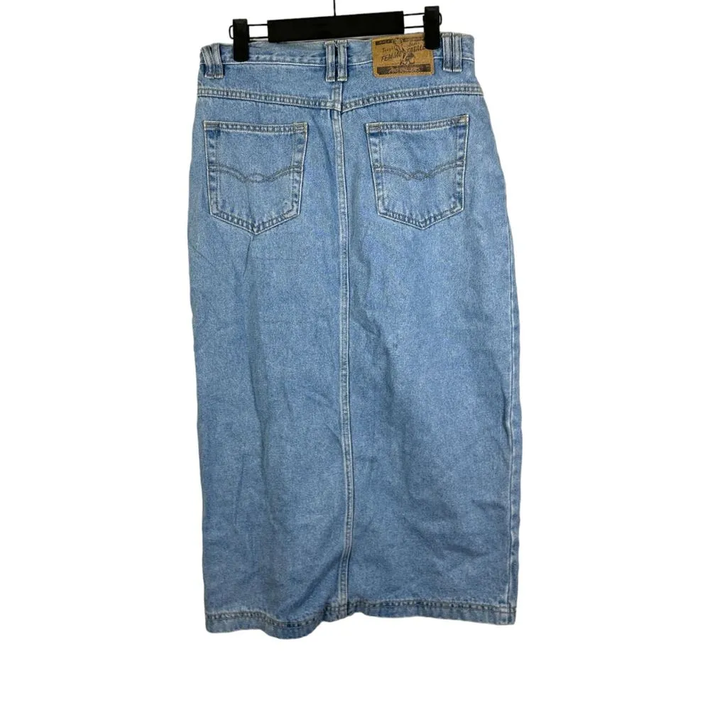 No Excuses Vintage Tough Jeans Femme Fatale Button Denim Jean Skirt Size 13/14 - Image 3