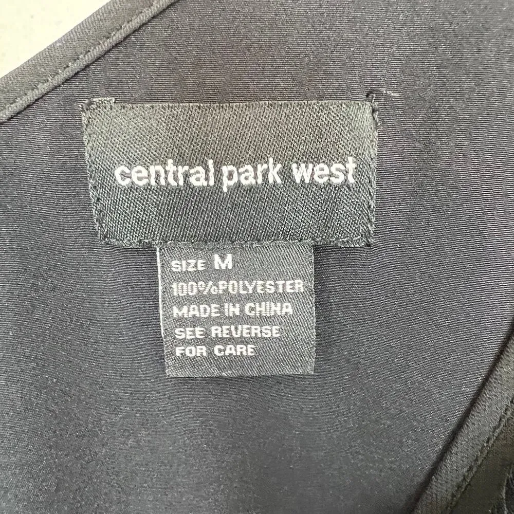 Central Park West One Shoulder Black Mini Fray Trim Dress Size Medium - Image 9