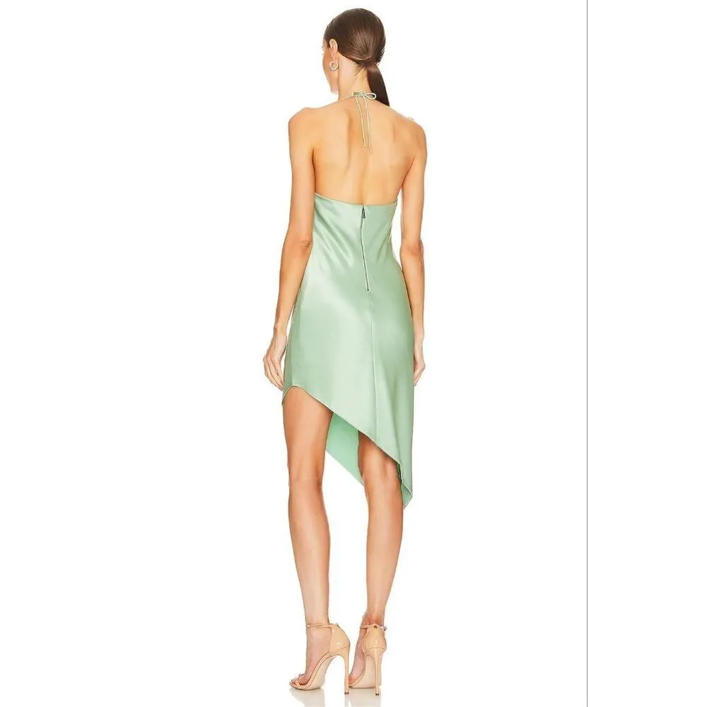 Alice + Olivia Harmony Asymmetrical Midi Dress Green Tea Womens Size 0 - Image 3