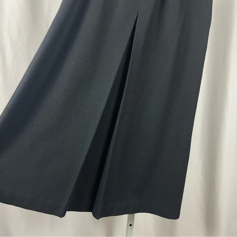 VINTAGE Koret Career Size 12 Wool Fix Box Pleat Skirt A Line Retro Winter Office Black - Image 4