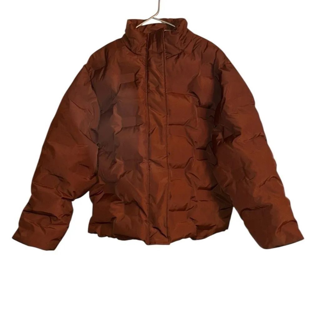 Vintage Reclaimed Brown Puffer Jacket(Size 10) - Image 3
