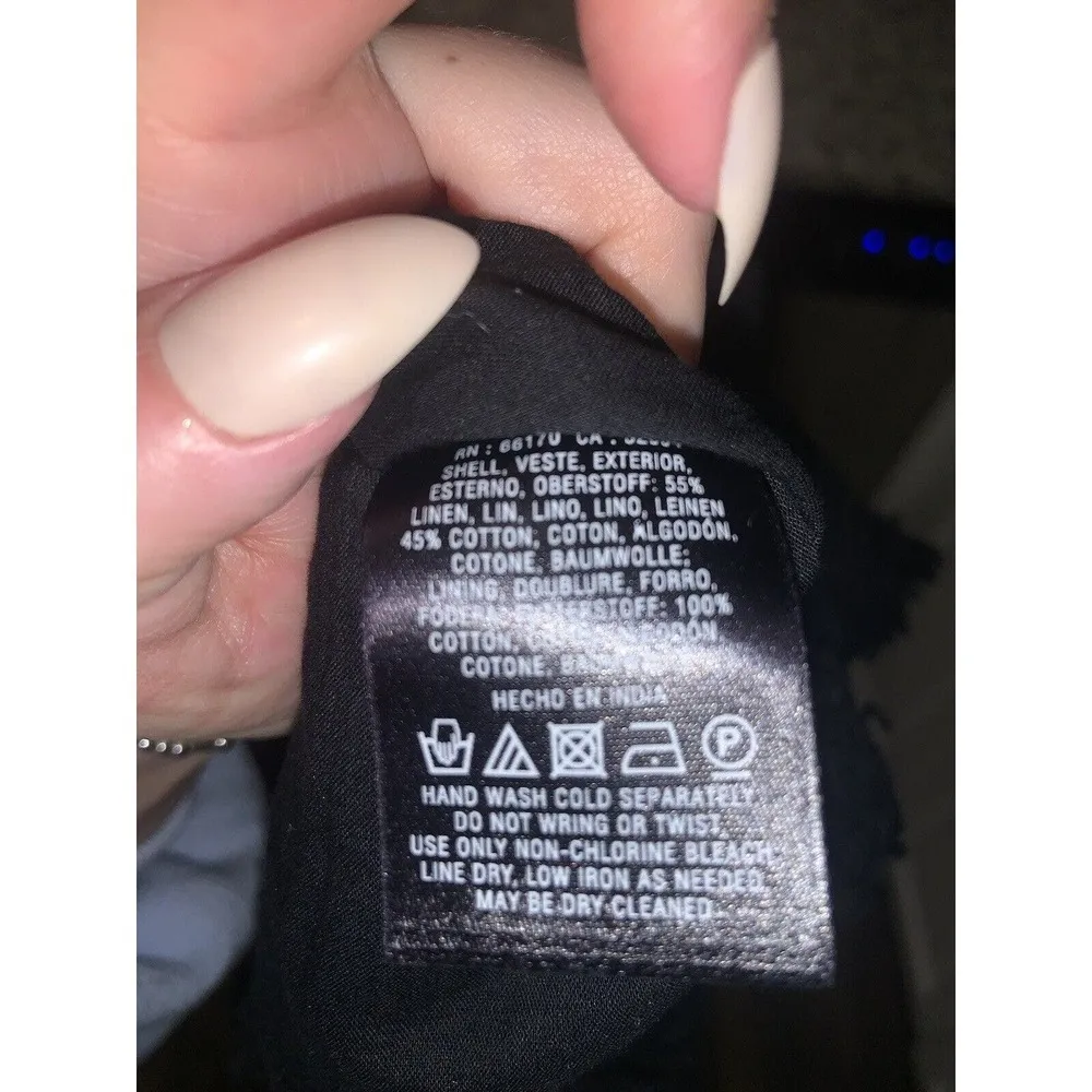 HD in Paris Black Linen Embroidered Skirt summer classic Anthropolgie boho - Image 6