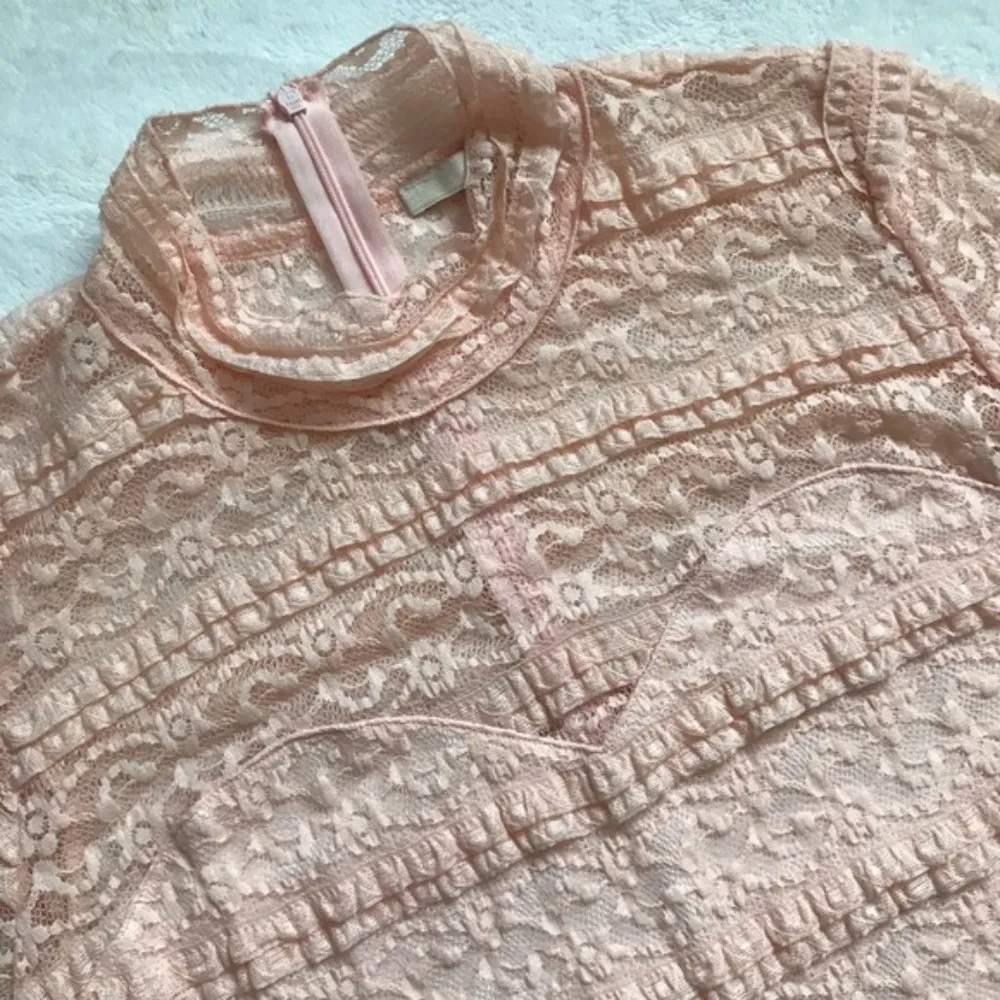 Blush Pink Lace Top Large - Image 7