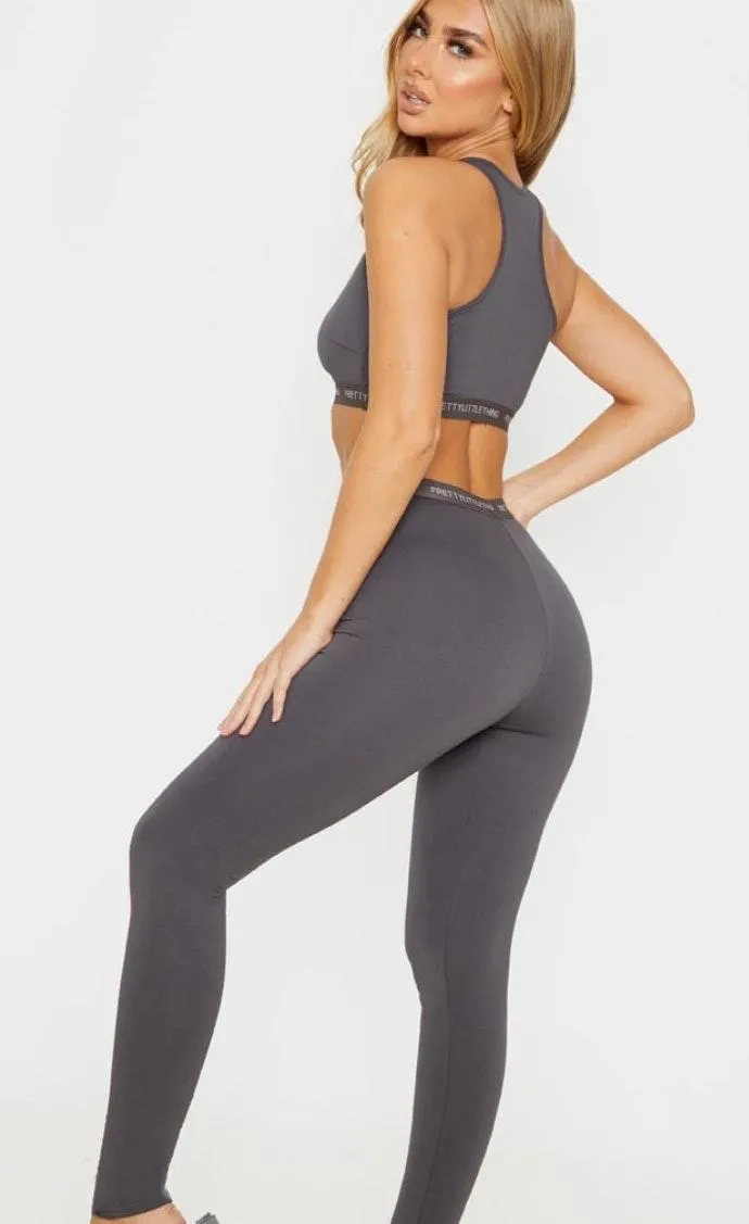 Pretty Little Thing Grey PJ legging Set - Image 2