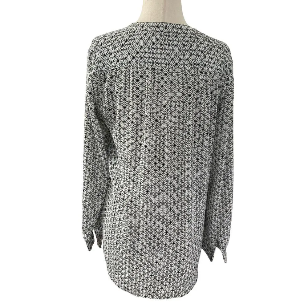 Loft Blue Split Crew Neck Long Sleeve Women's Top Petite Size Small | 17-12 - Image 2