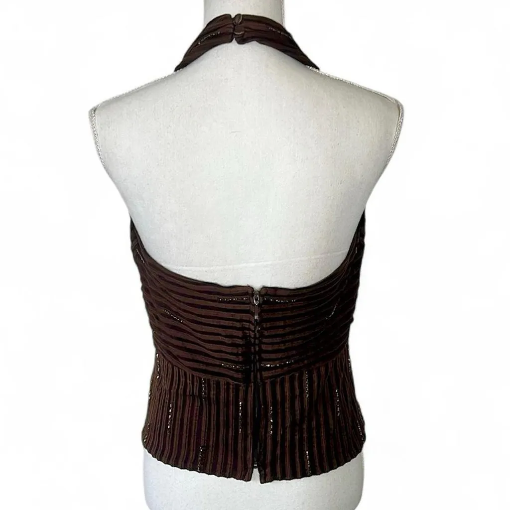 Cache Vintage  Beaded Halter Top - Image 3