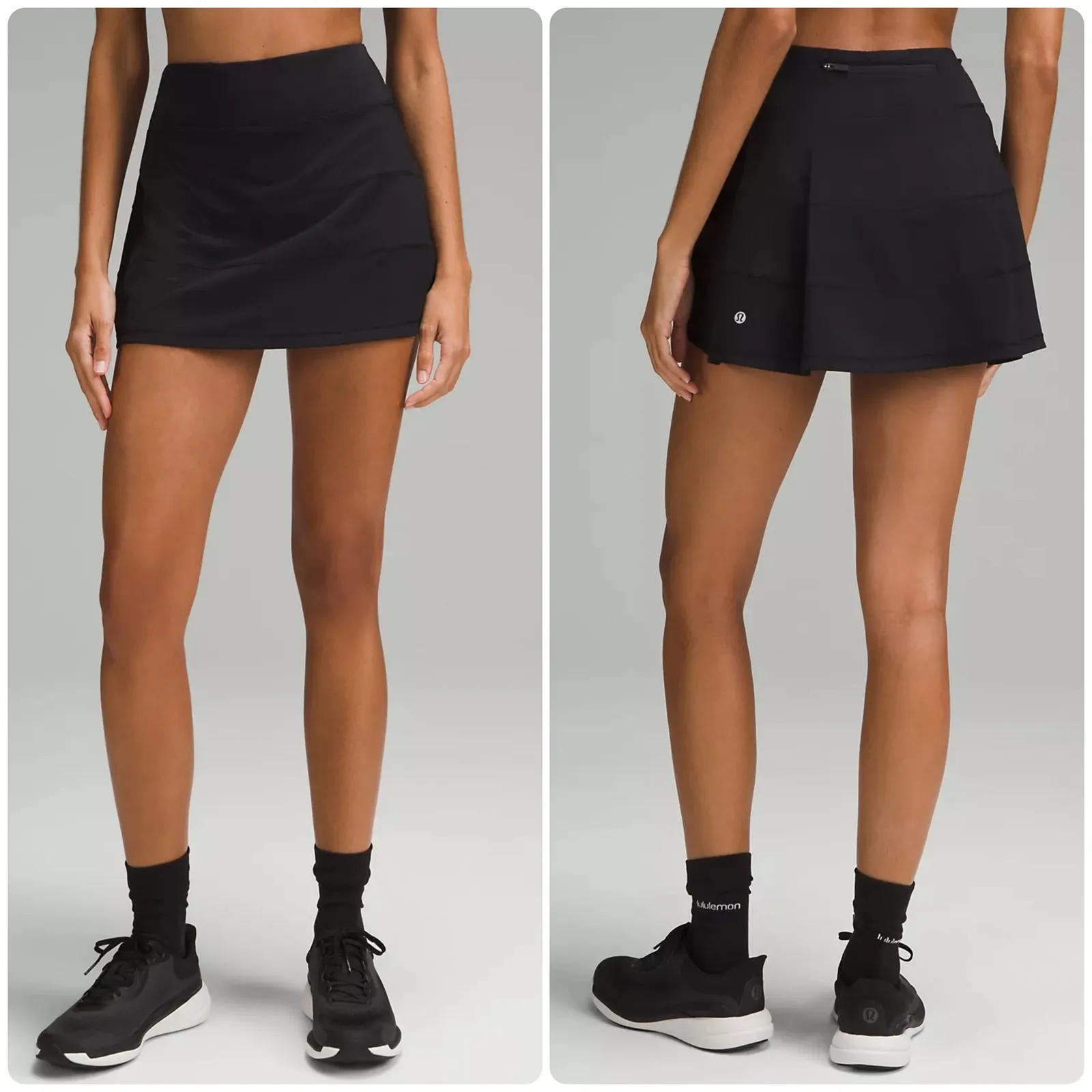 Lululemon Womens Pace Rival Mid Rise Skirt Black Athletic Tennis Golf Size 8 - Image 2