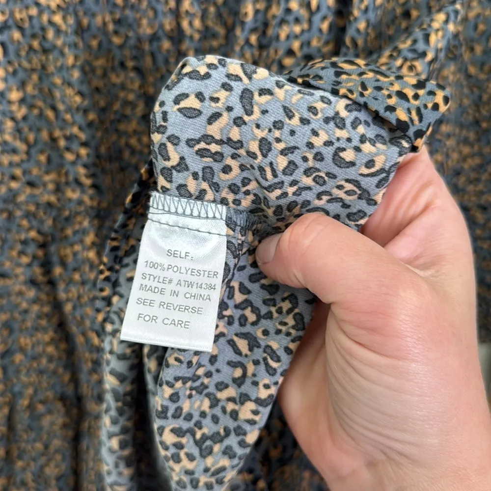 Andthewhy leopard tiered bell sleeve blouse - Image 5