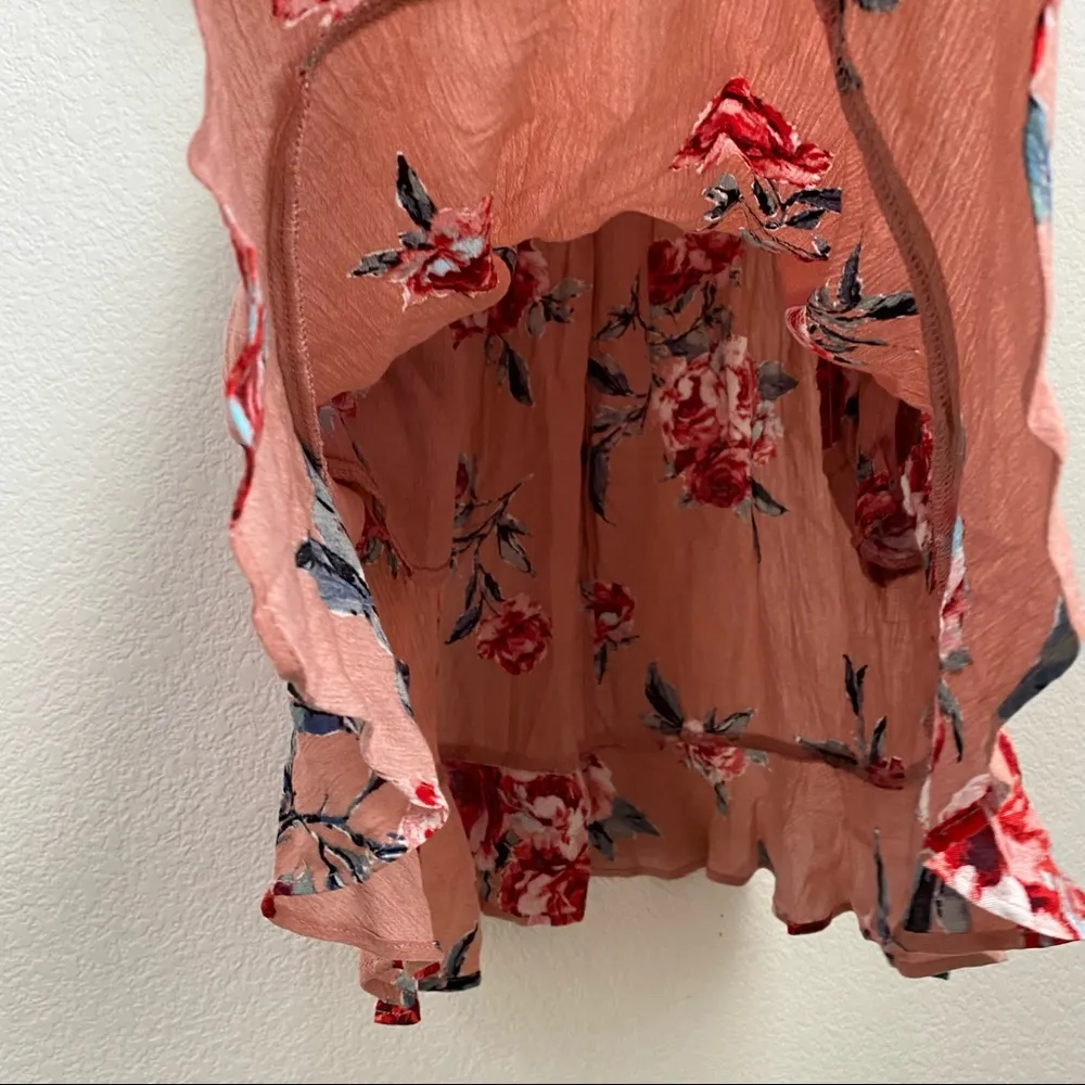 BOG Collective Floral Shirred Square Neck Puff Sleeve Mini Dress M Size M - Image 8