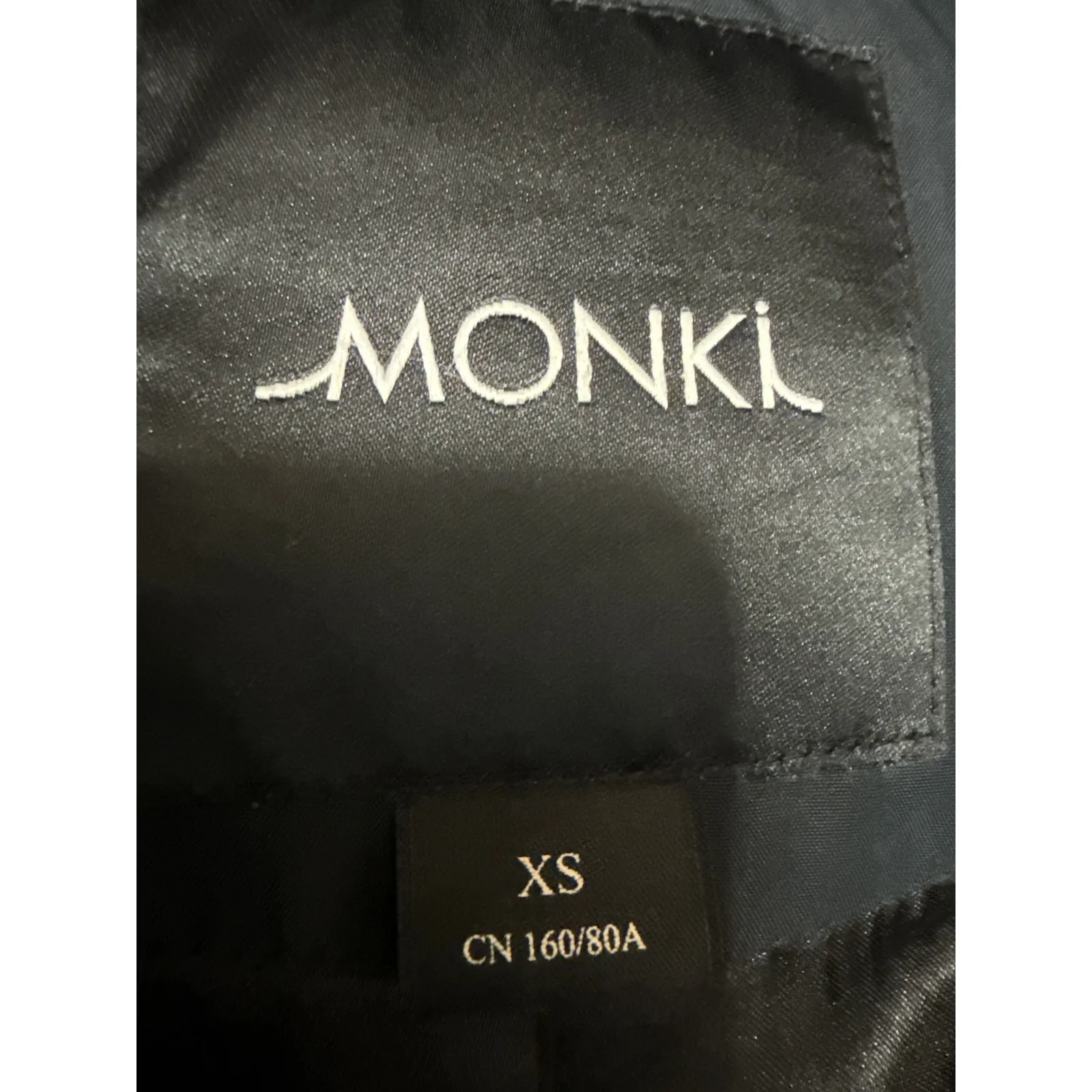 Monki Women's Blue Long Sleeve Belted Tie Waist Button Trench Coat Jacket Sz XS - Image 4