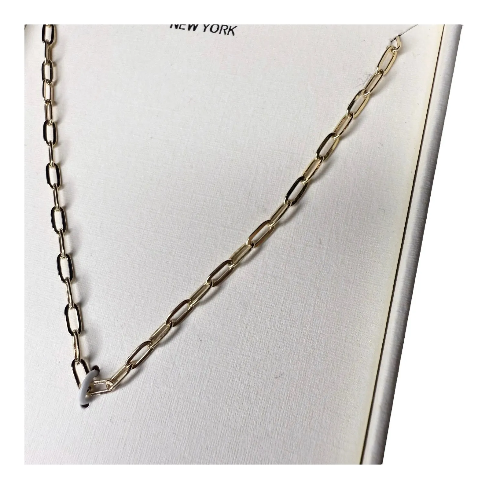Cynthia Rowley Sterling Silver Necklace Gold 18'" Chain Rope Link Italy New Box - Image 2