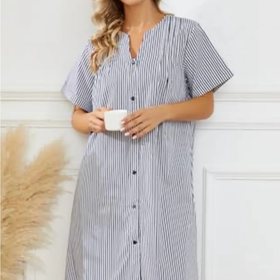 Striped High Low Dress Blue Size XL - Image 2