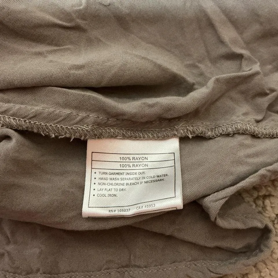 Ariat Grey Embroidered Tassel V-Neck Peasant Blouse Top M M - Image 5