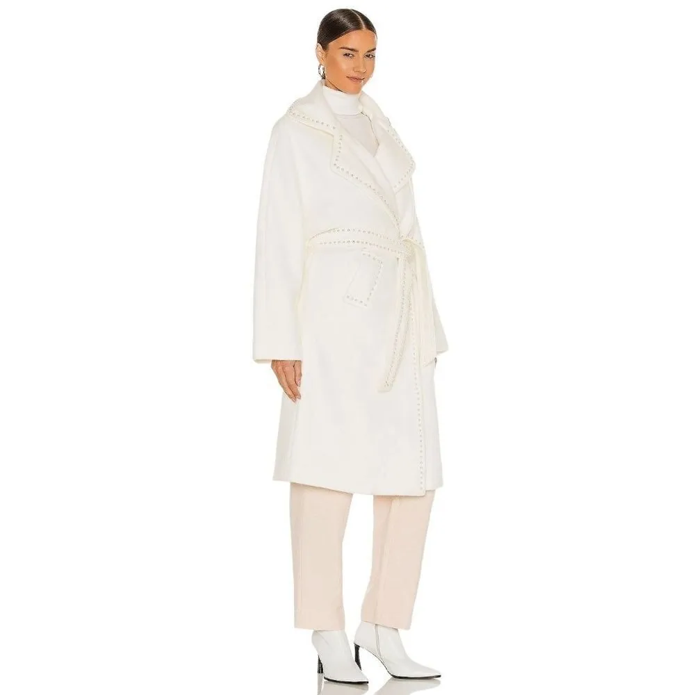 Atoir Addicted To Love Pearl Coat in Cloud Large New Womens Trench Jacket White - Image 3