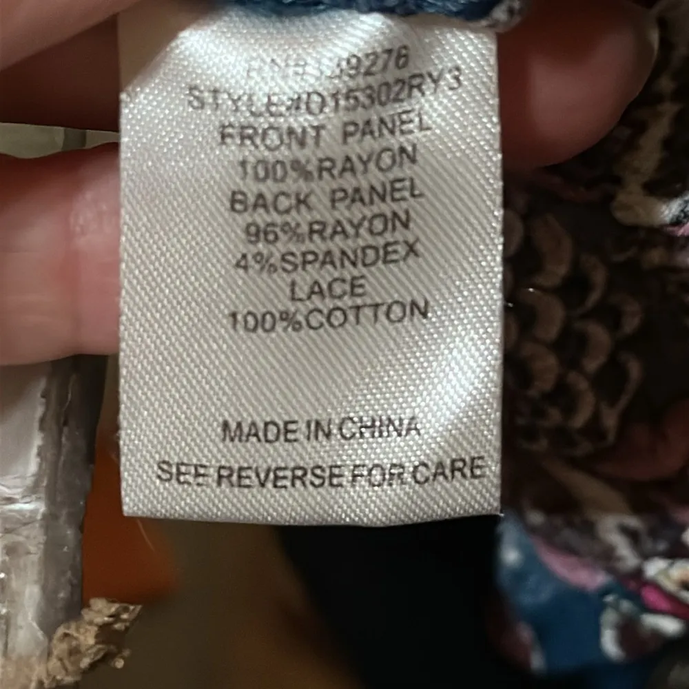 Daniel Rainn Floral Sleeveless Blouse. Keyholes Front & Back - Teal and Pink - Image 5