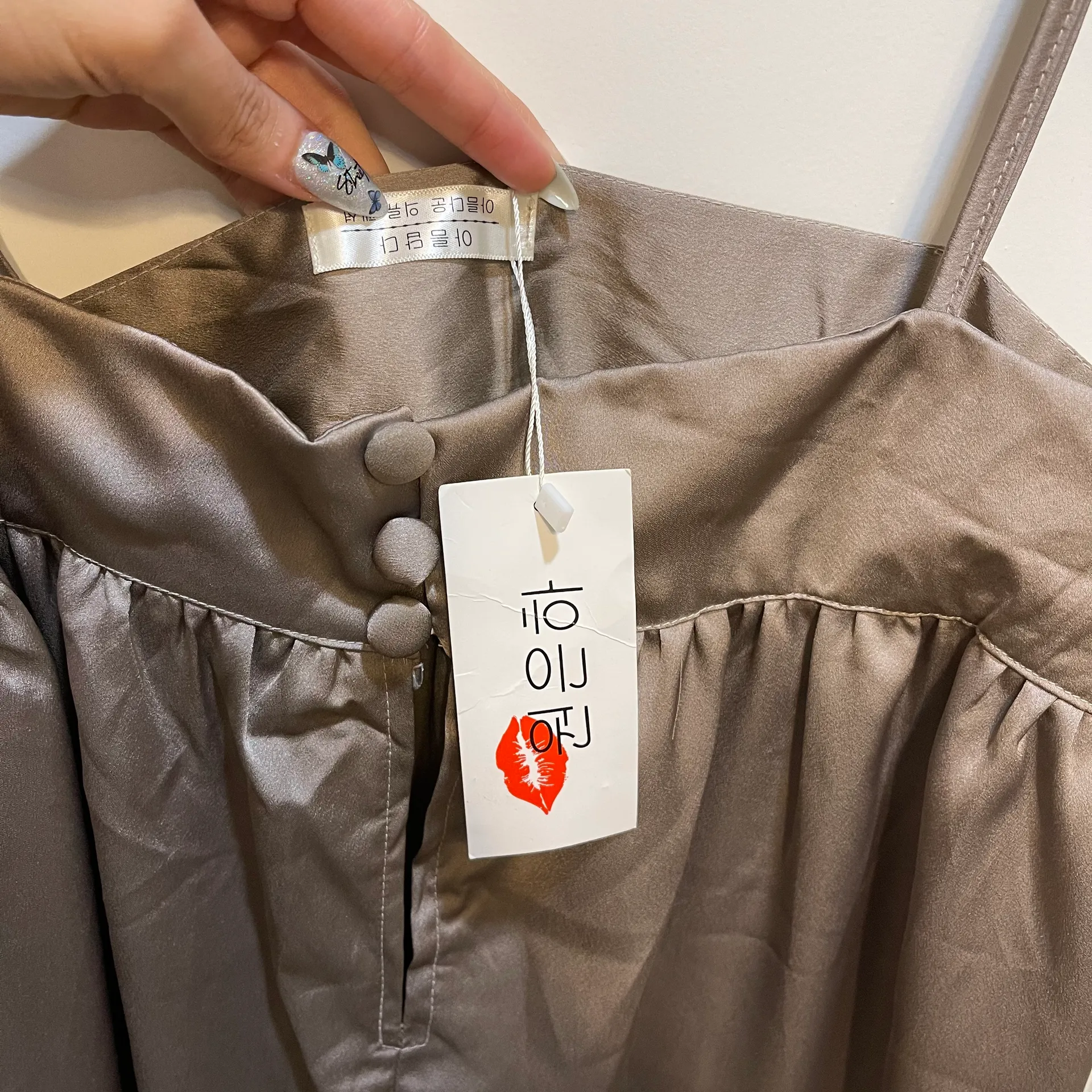 Silk Gray Dress Size XS - Image 5