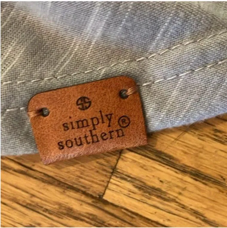 Simply Southern Grey Henley Long Sleeve Medium - Image 3