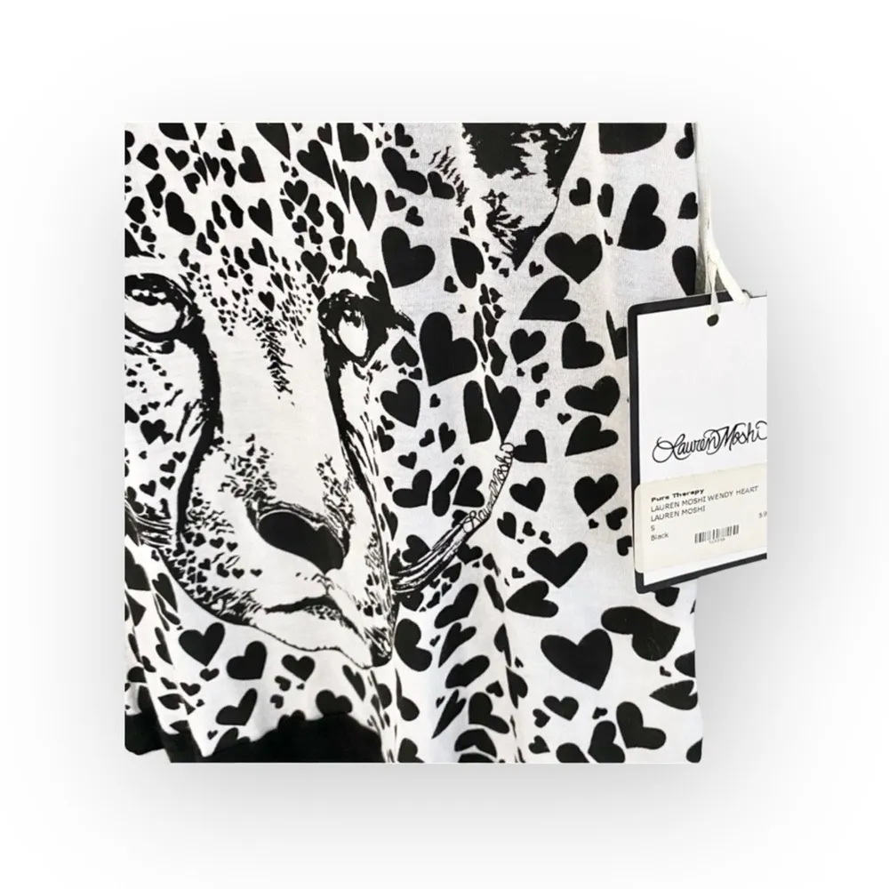 new Lauren Moshi ❤︎ Wendy Heart Face Leopard Hi Lo Tank Top ❤︎ Black ❤︎ Small - Image 6