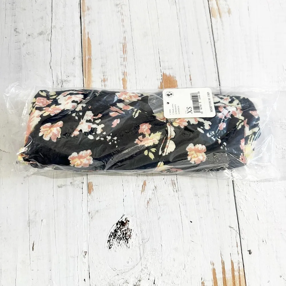 Free People Hilary Printed Long Sleeve Casual Top Black Combo Size XS - Image 6