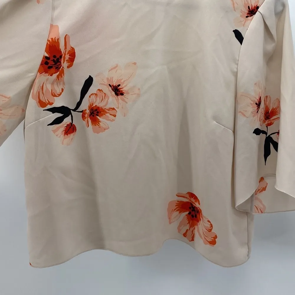 Wilfred Pink peach Floral Blouse cropped flowy sleeve lightweight date Night - Image 4