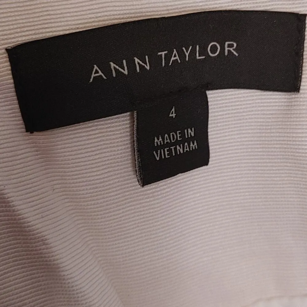 Ann Taylor Size 4 Blazer Textured Black White Professional Career Chic Preppy - Image 4