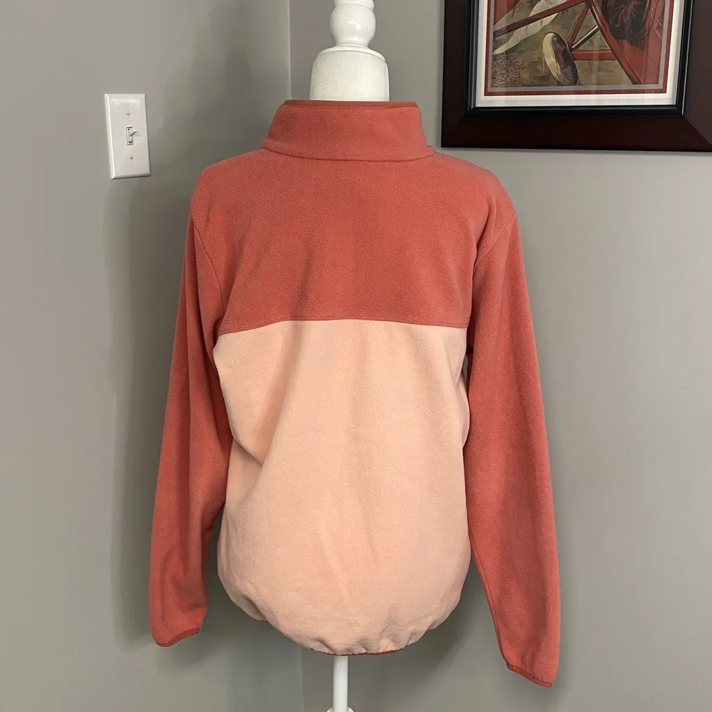 Columbia Two Toned Peach Salmon Pink pullover fleece womens size XL Outdoor - Image 3