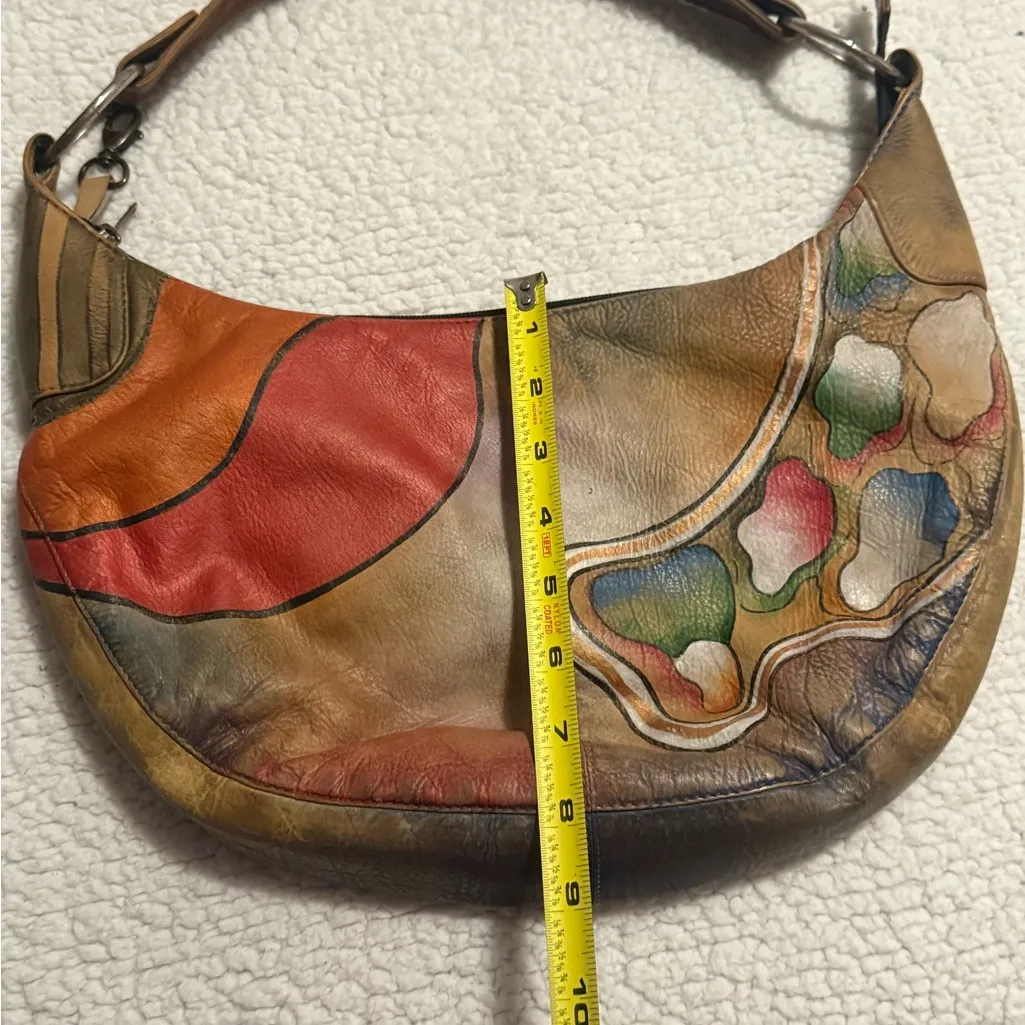 ✨RARE Anuschka Hand-Painted Leather Abstract Art Purse - Image 9