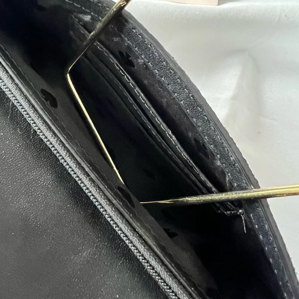 Kate Spade New York Purse Black Glitter Odette Wristlet Detachable Strap Wallet - Image 9