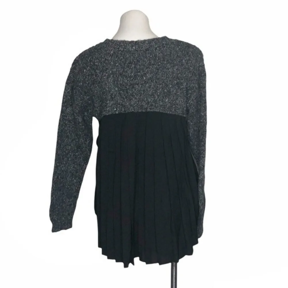 KENSIE Mixed Fabric Marled Knit Chiffon Sweater Chunky Knit Womens Size Medium - Image 2
