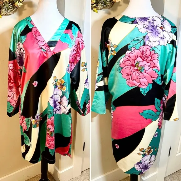 NATORI Beijing Flower Retro Print Matte Satin Sleep - Image 2