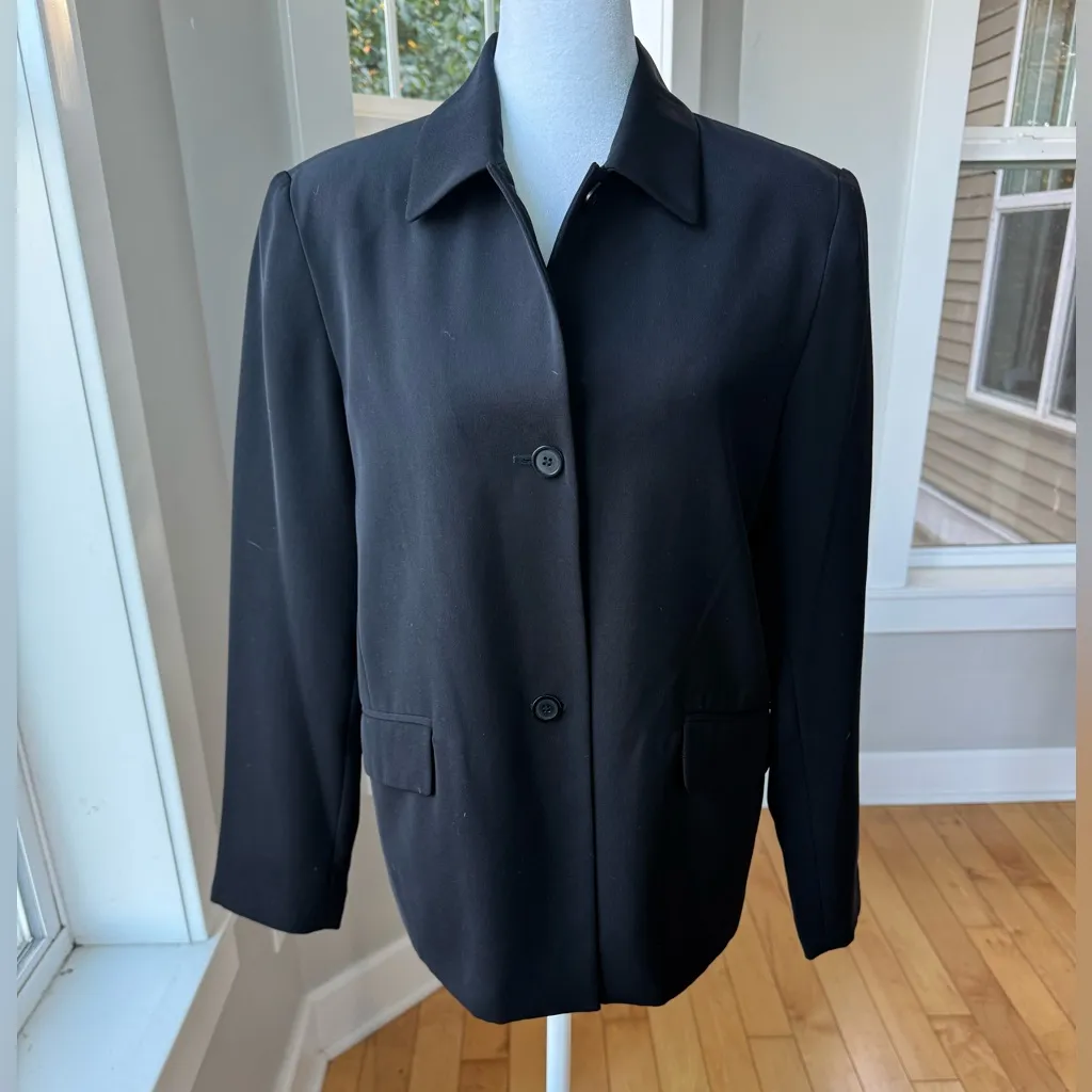 Liz Claiborne Villager Black Blazer Jacket Size 6 - Image 2