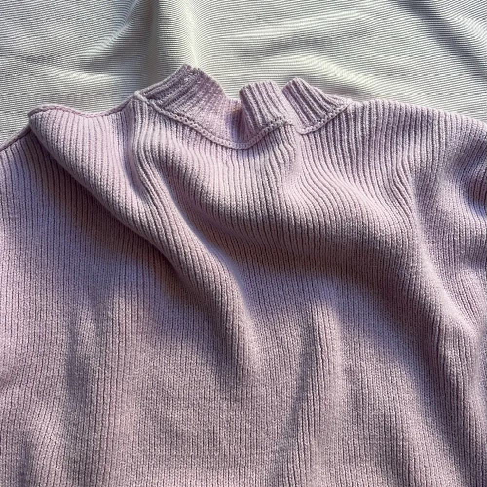 Jessica Simpson Purple Cowl Neck Sweater Plush Texture - Image 6