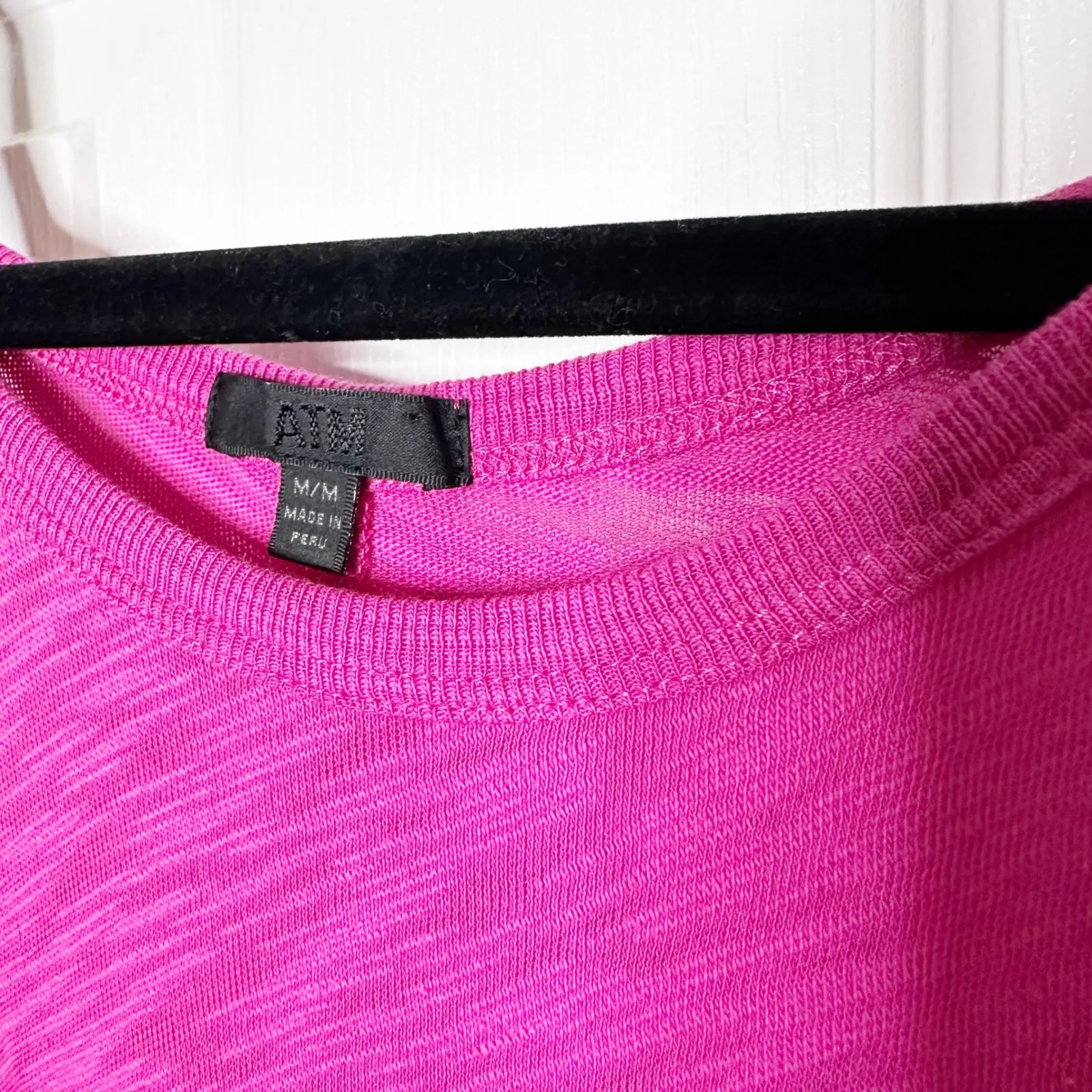 ATM Slub Tank High Neck Midi Dress‎ Orchid Pink Cotton Size M Size M - Image 3