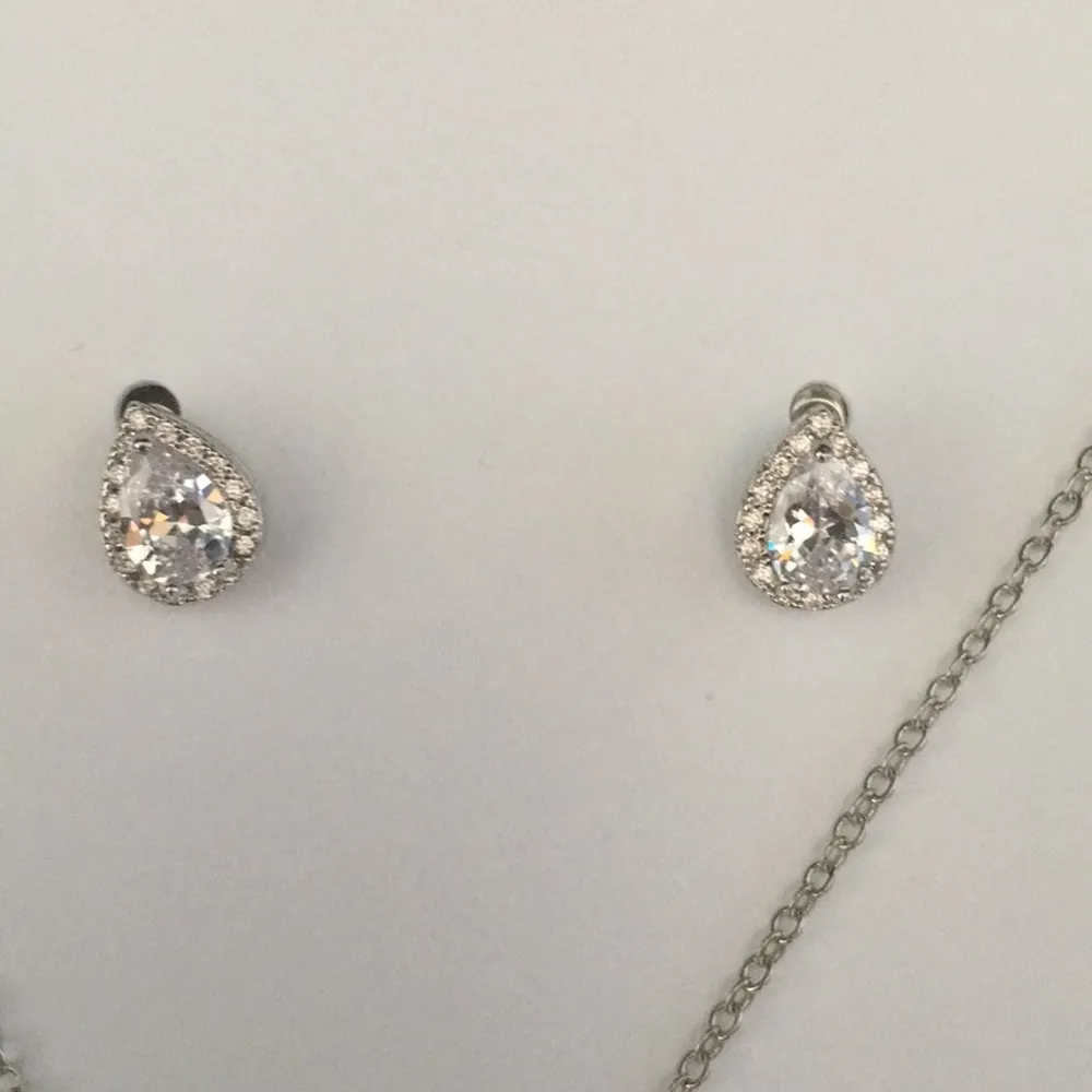 Badgley Teardrop Pave Cubic Zirconia Necklace Set - Image 2