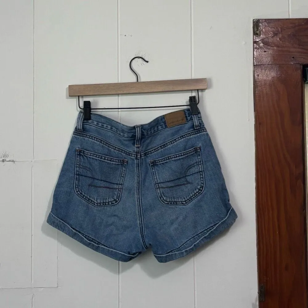 American Eagle‎ Mom Cuffed Jean Shorts Size 0 - Image 4
