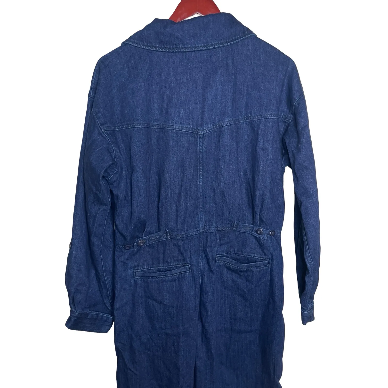 The Only Jane Boiler Suit Blue Jump Two Denim Long Sleeve High Neck Jumpsuit 6 - Image 7