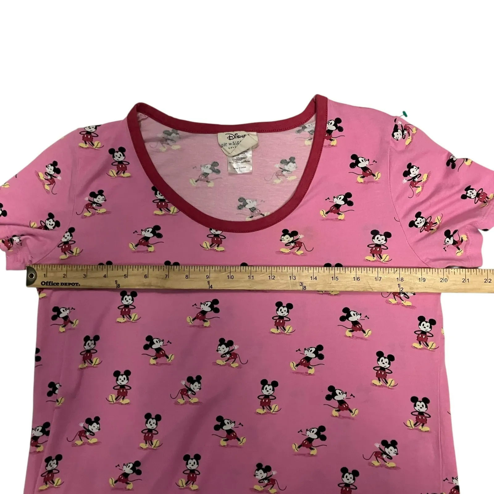 Disney Nite Nite Munkie Munkie Mickey Mouse Pink Night Gown Size Large - Image 6