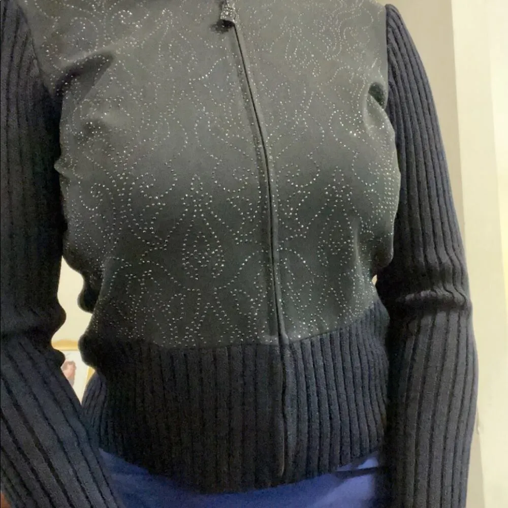 St John black knit zip up - Image 3