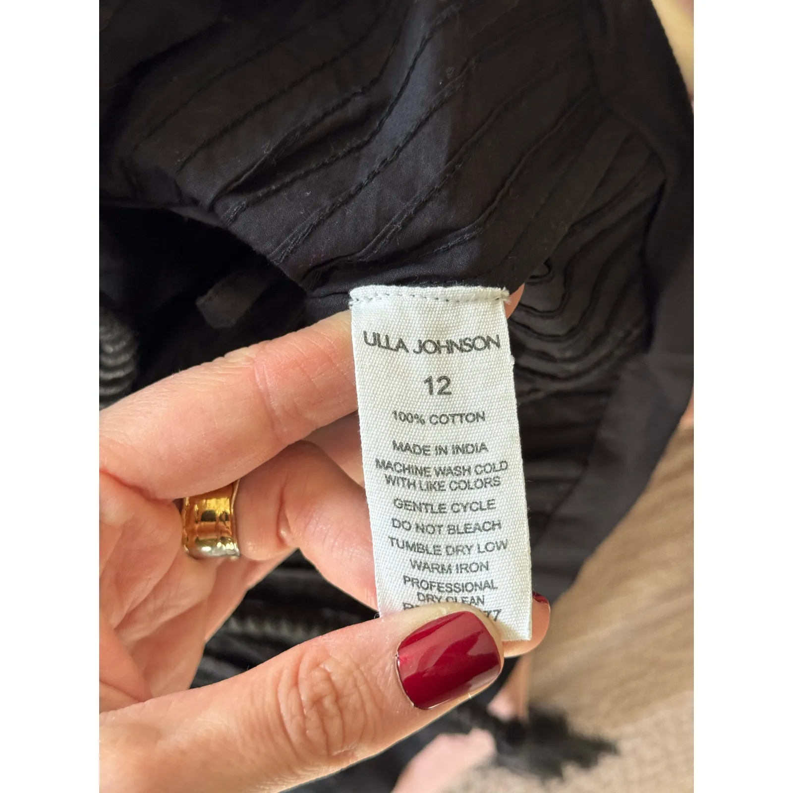 Ulla Johnson Adaleigh Top in Noir Black Size 12 - Image 7