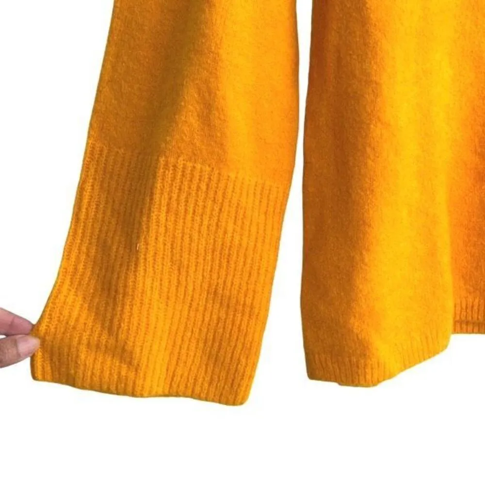 Something Navy Womens Turtle Neck Ribbed Trim Pullover Sweater Yellow Orange Med - Image 4