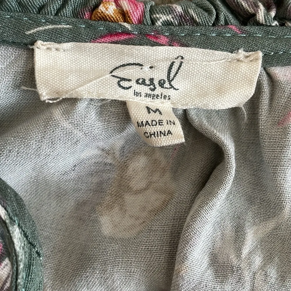 Easel green floral blouse sz M - Image 2