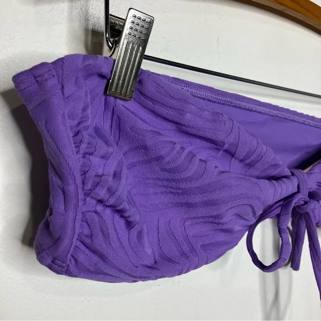Pacsun swim eco purple textured bandeau bikini top women’s size XL‎ beach new - Image 2