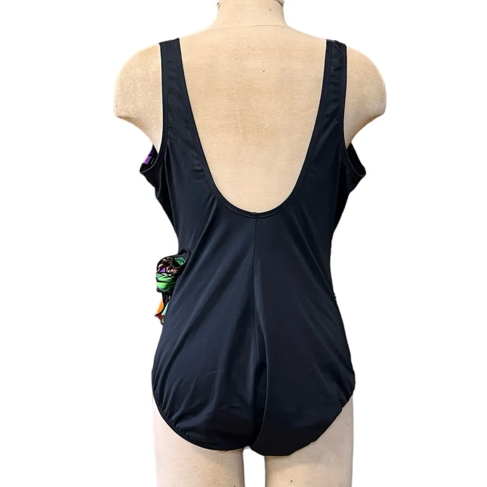 Longitude Swimsuit Sanctuary Side Tie Surplice One Piece Tropical 14 - Image 4