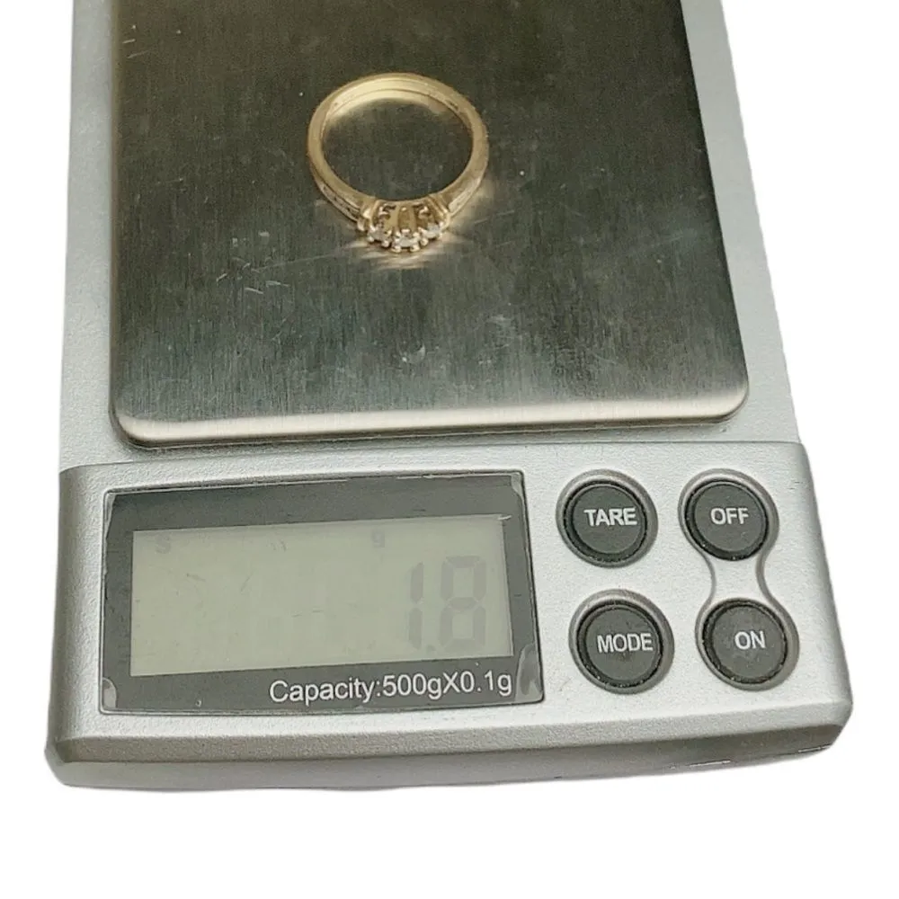 10K 10KT Fine Yellow Gold Diamond Wedding Engagement Anniversary Ring Sz 5.25 - Image 8