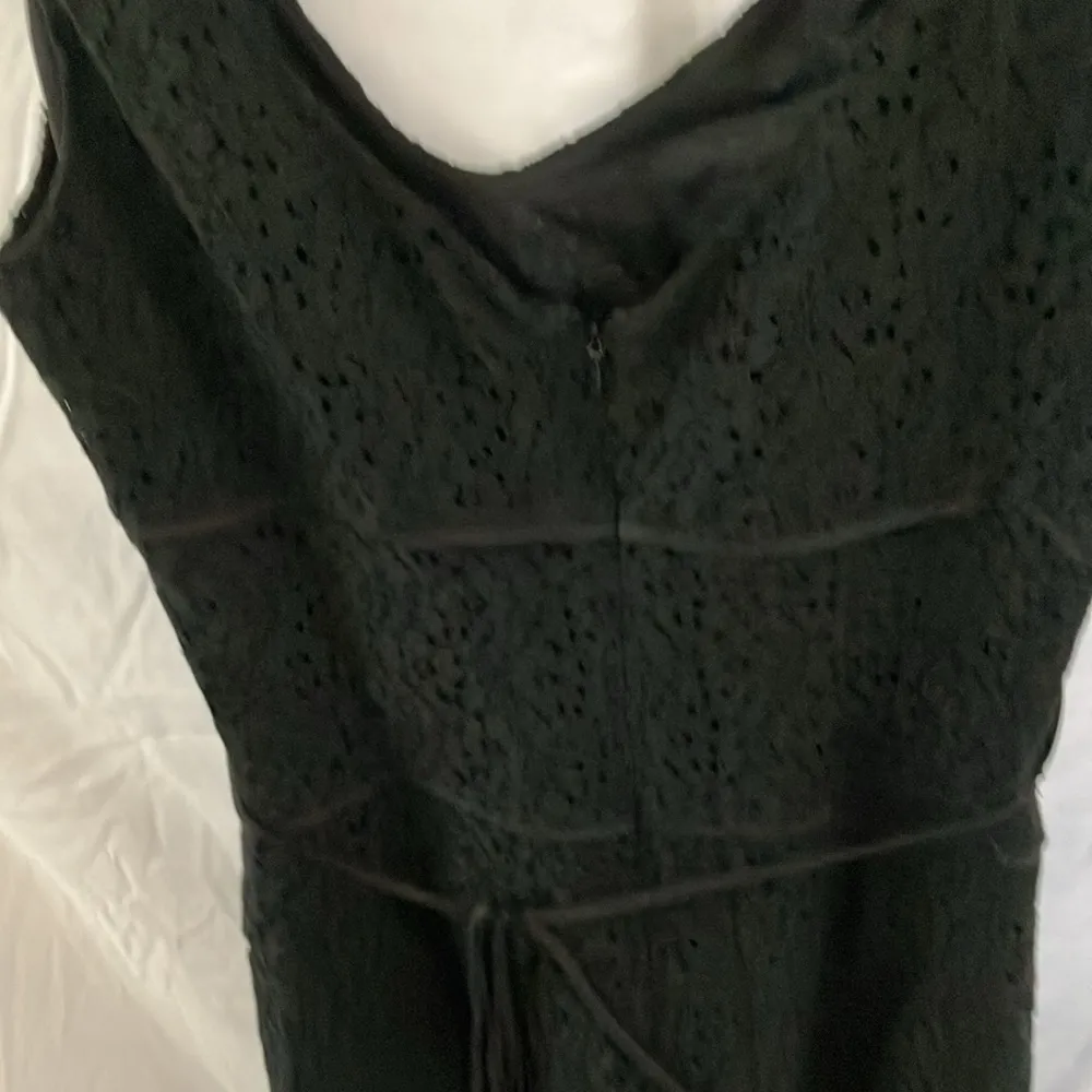 Casual Corner: Black eyelet Dress with ribbon bow - Image 7