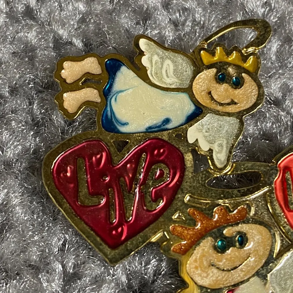 Live Love Laugh Three Angel Pin Brooch Hearts Angels Any Occasion - Image 3